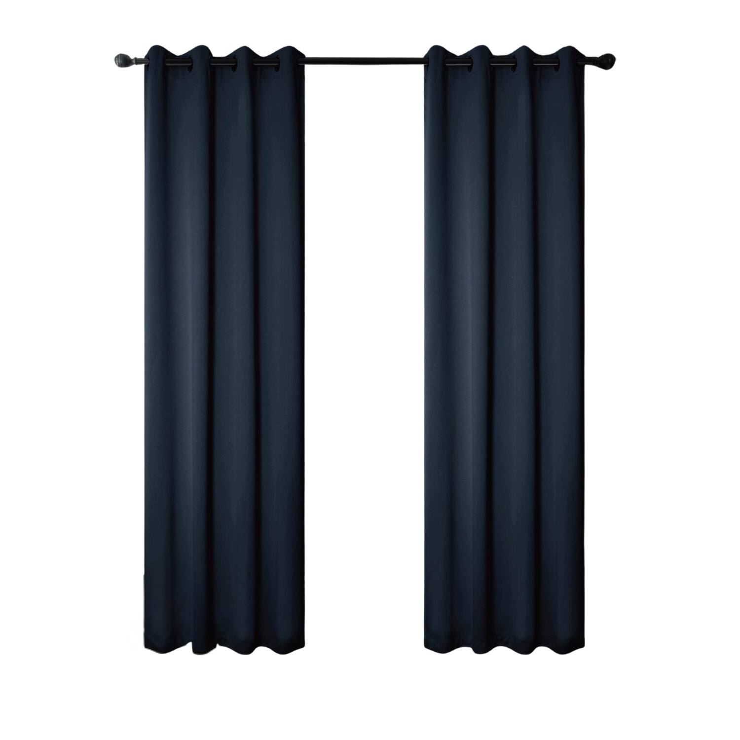 Front. RT Designers Collection - RT Designers Collection 100% Polyester 250 GSM Riley 100% Blackout Grommet Panel 54" x 84" Navy Blue - Navy Blue.