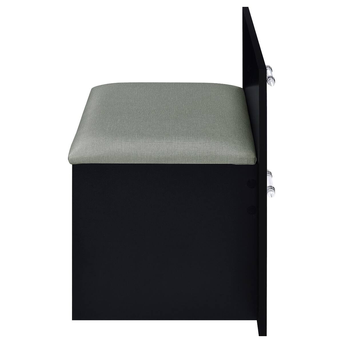 Alt View 10. Loheer - Loheer Black High Gloss Makeup Vanity with LED Mirror and Stool - Black.