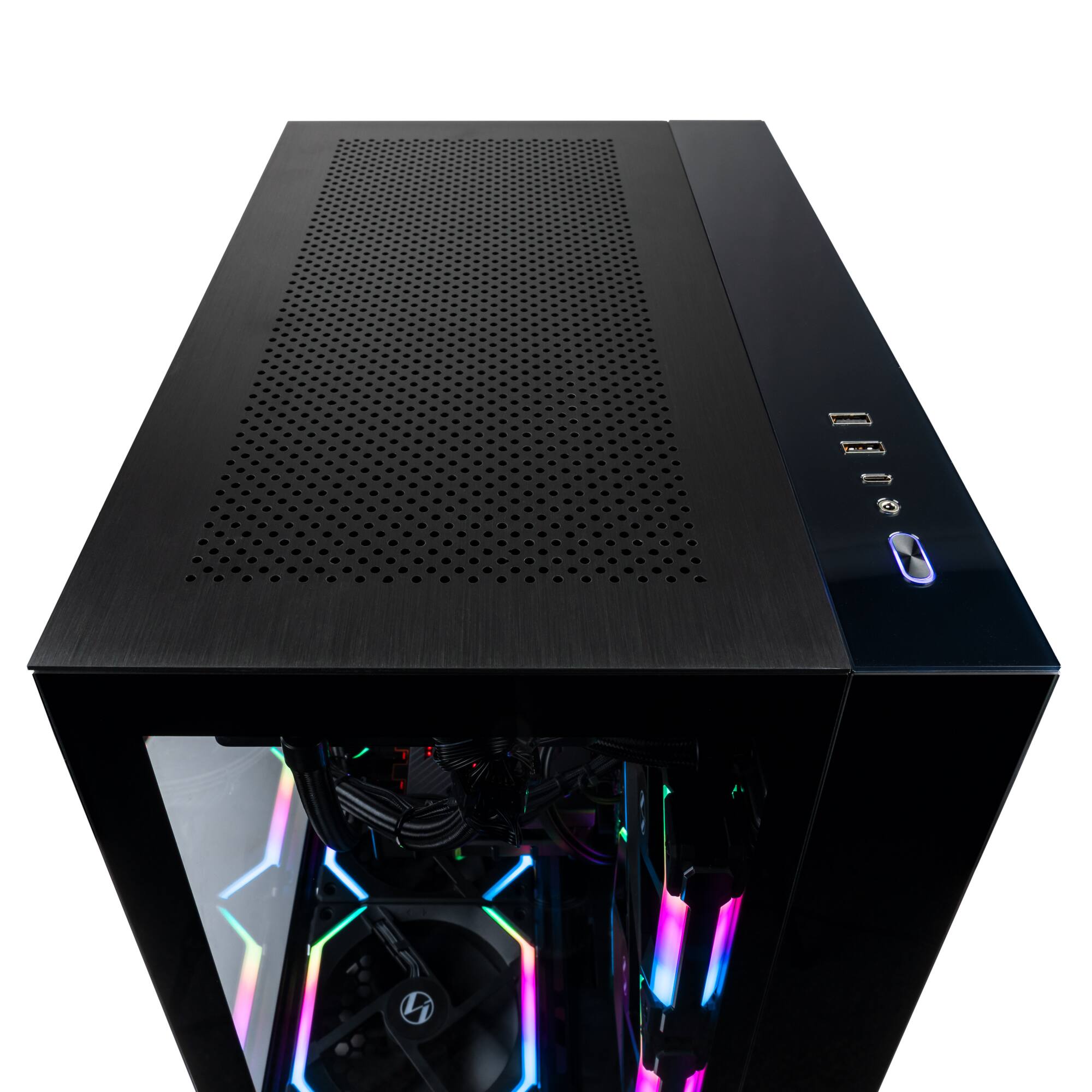 Alt View 3. Velztorm - Gemmix Desktop PC (Ryzen 7 5700X, 32GB, 2TB SSD, Radeon RX 6900 XT, WiFi 4, Win 11 Pro) - Black.