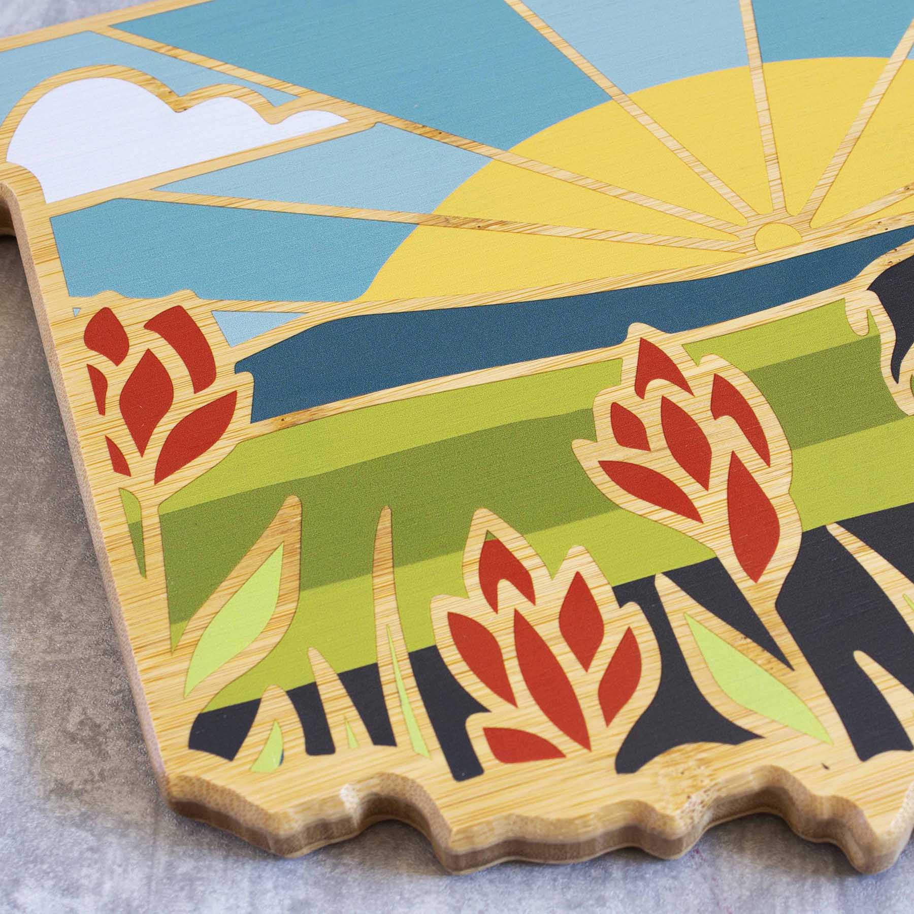 Alt View 1. Totally Bamboo - Oklahoma Cutting Board with Artwork by Summer Stokes.