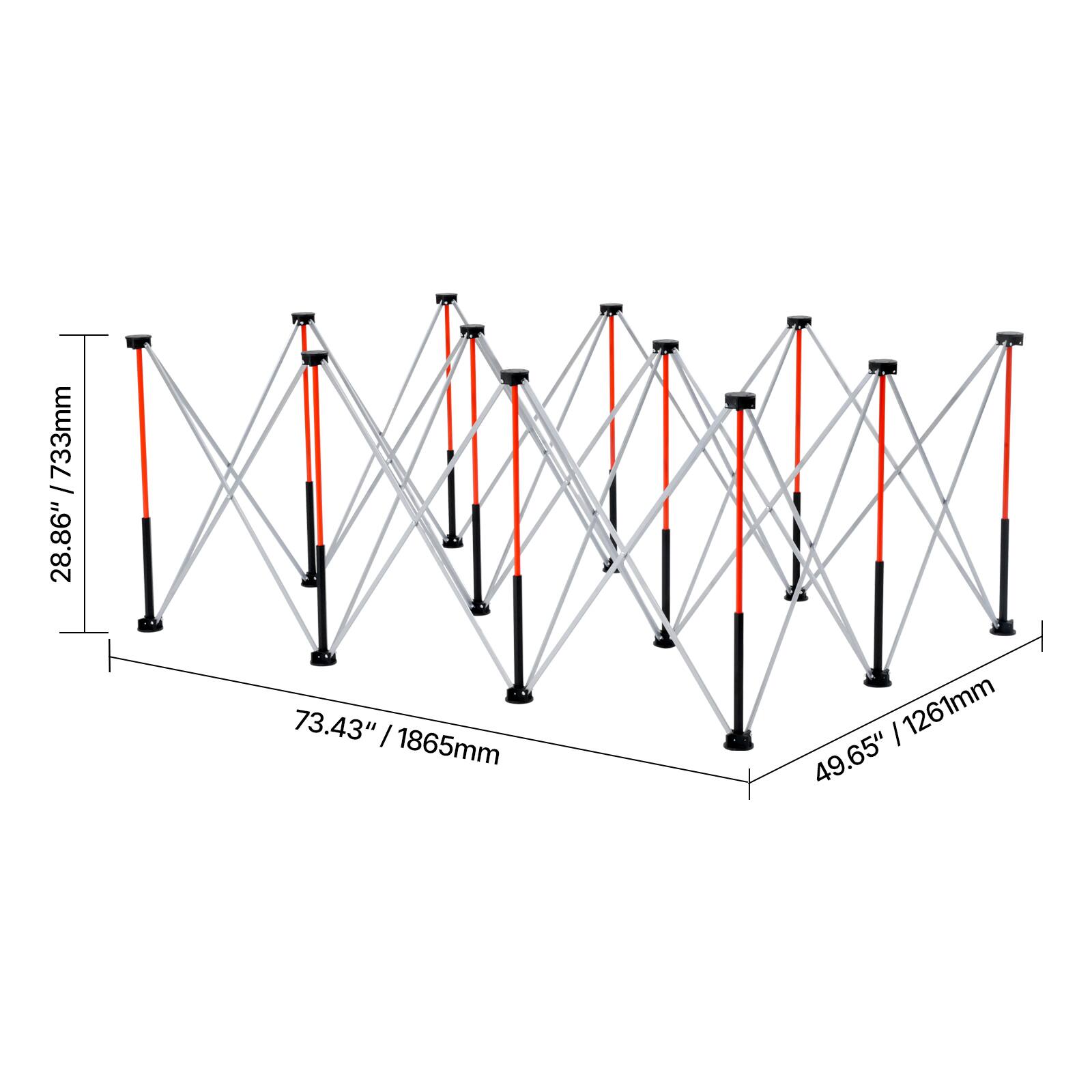 - 73.43" / 1865mm
- 49.65" / 1261mm
- 28.86" / 733mm