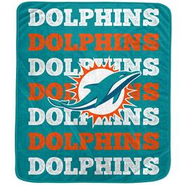Pegasus - Miami Dolphins 60'' x 70'' Logo Wordmark Plush Blanket - Multicolor