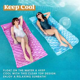 Joyfy - 2 Packs Inflatable Pool Floats Air Mat with Headrest, Pool Floats Raft for Adults,Mat for Beach Water Fun (Blue,Purple)
