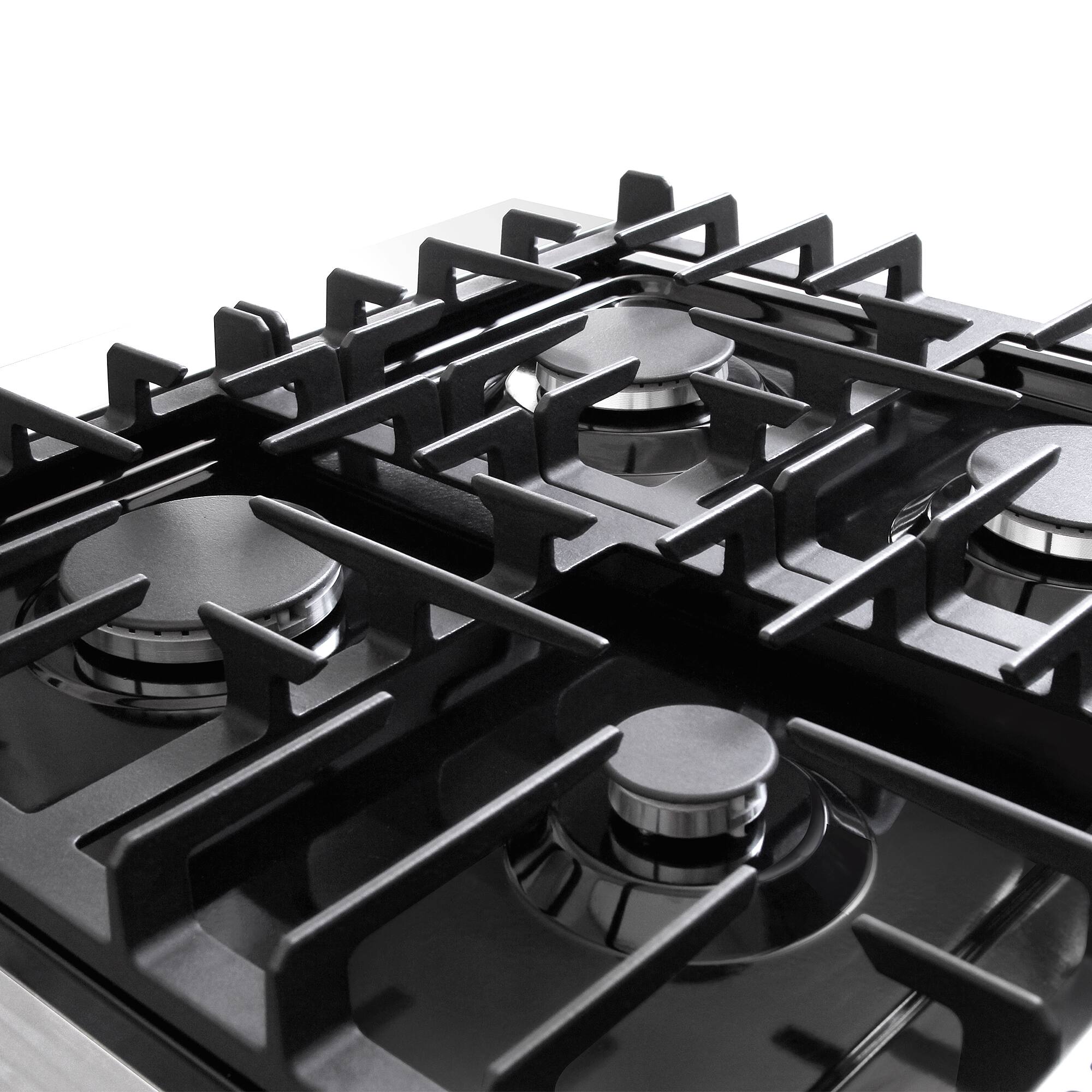 Alt View 5. COSMO - COS-EPGR244 24 in. Haven Collection 3.73 cu. ft. Gas Range with 4 Sealed Burners, Cast Iron Grates, Convection Oven - Stainless Steel.