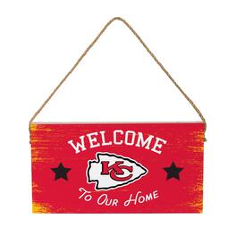 Evergreen Enterprises - Kansas City Chiefs 6" x 11" Welcome Home Wood Wall Sign with Rope Hanger - Multicolor
