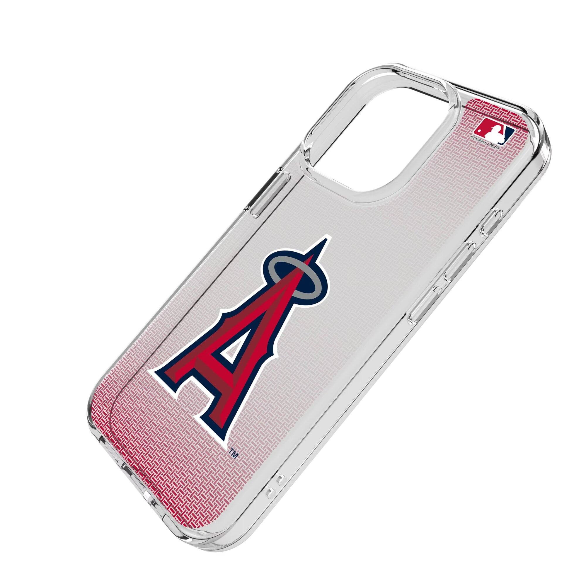 Alt View 1. Keyscaper - Los Angeles Angels Linen Logo iPhone Clear Case - 13 Pro Max - Multicolor.