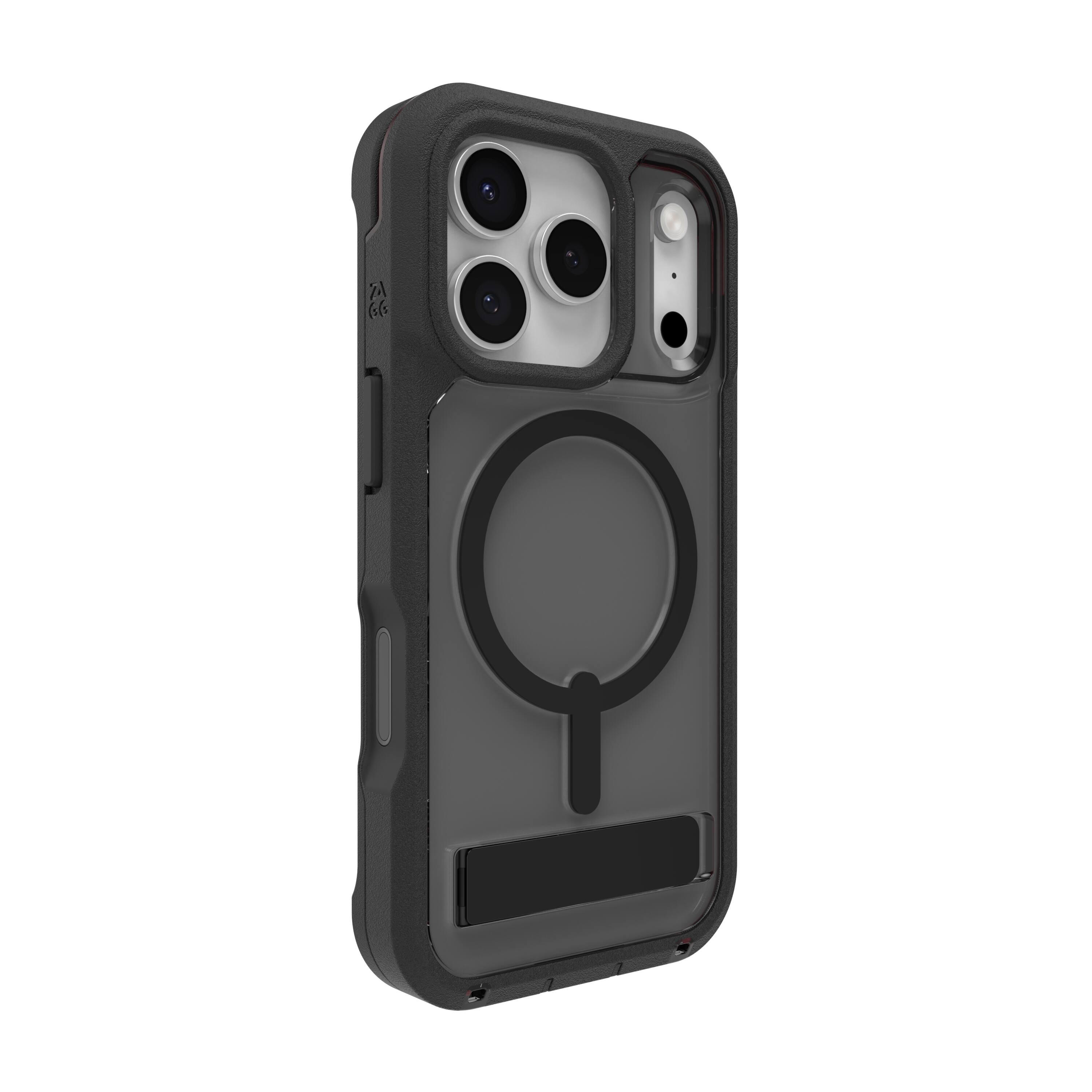 Alt View 11. ZAGG - Rainier Snap with Kickstand for Apple iPhone 17 Pro - Smoke Black.