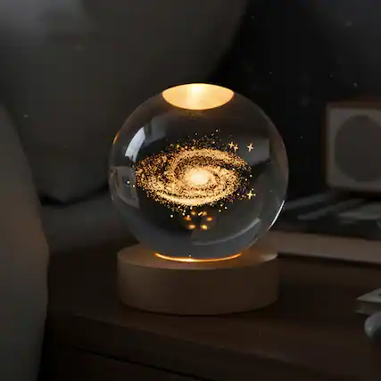 Front. Lamp Depot - 7 Colorful Crystal Glass Ball Night Light.