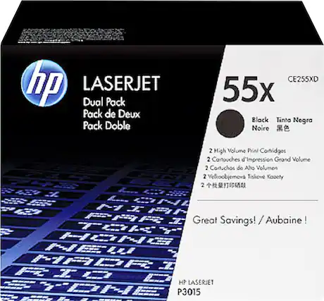 Front. HP - 55X 2-Pack High-Yield Toner Cartridges - Black.