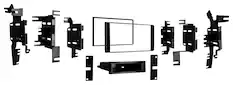 Front. Metra - Dash Kit for Select 2011-2021 Nissan Frontier Versa Xterra Juke NV 1500/2500/3500 DIN DDIN - Black.