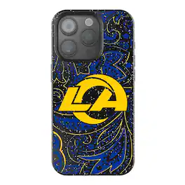 Keyscaper - NFL - Los Angeles Rams Paisley Bling iPhone Case - 14 - Black