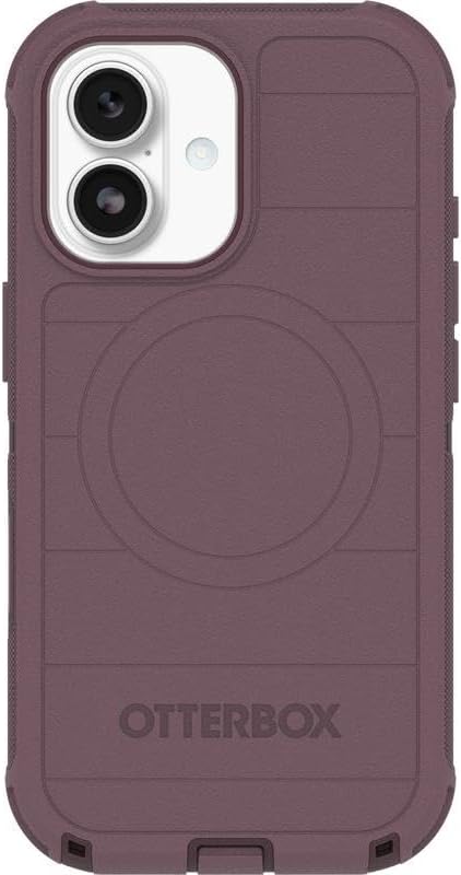 Left. OtterBox - OtterBox iPhone 17 (Only) Bundle: Defender Series Case & Screen Protector - Case Only - Rugged - Snaps on MagSafe - Purple Mystery.