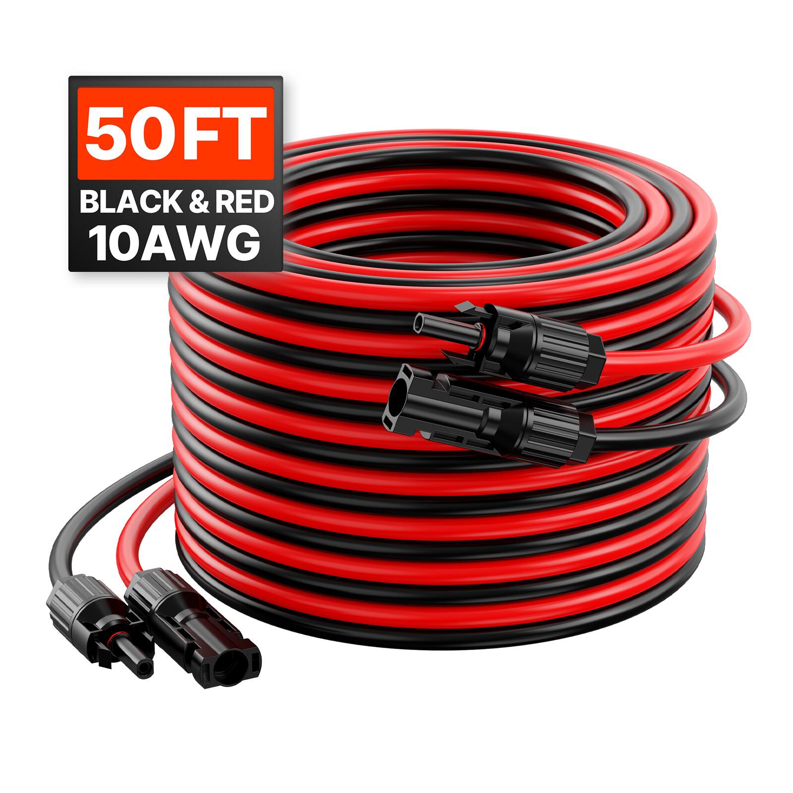 50FT BLACK & RED 10AWG