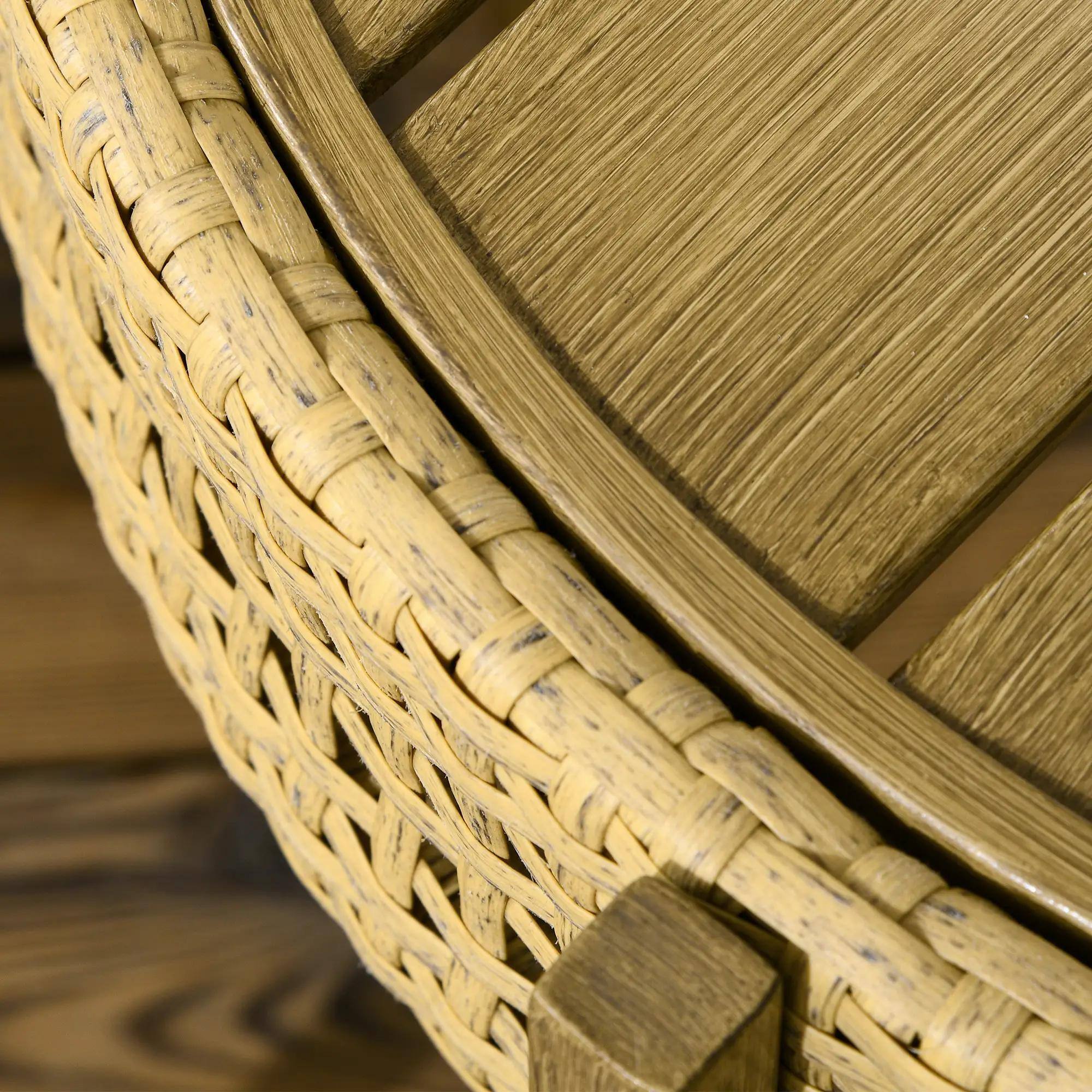 Back. Resenkos - Resenkos Wicker Patio Table Set, Solid Steel Frame, Wood Grain-Inspired Coating, Brown - Brown.