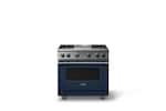 Front. Viking - 5.1 Cu. Ft. 36"W Freestanding LP Gas Sealed 4 Burner Range with Griddle - Slate Blue.