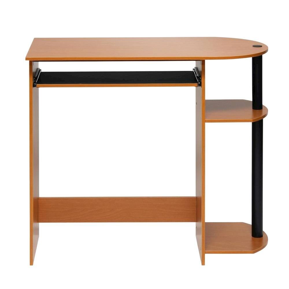 Back. BisonOffice - Light Cherry Computer Desk with Easy Assembly and Compact Design - Light Cherry/Black.