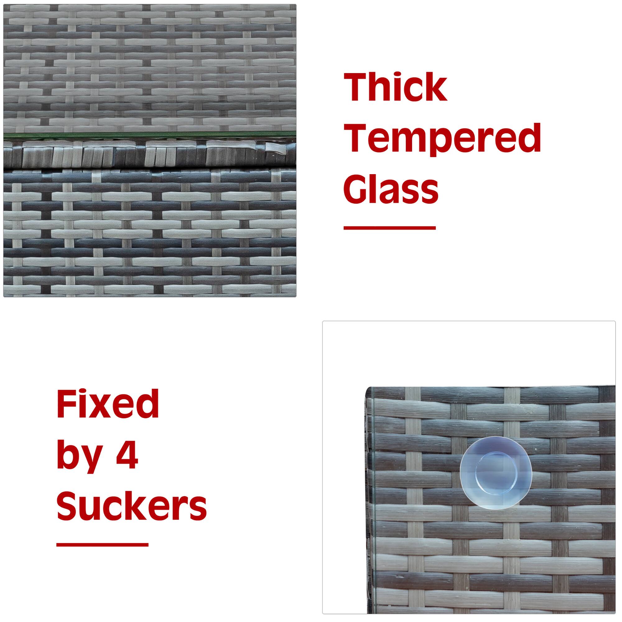Thick Tempered Glass Fixed by 4 Suckers