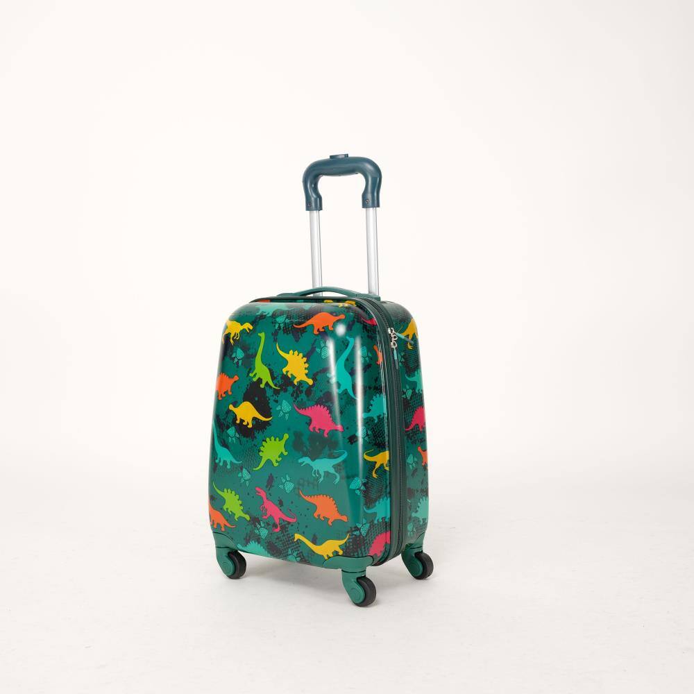 Back. BreeBe - 4-Piece Hard Luggage Set, Lightweight Suitcases with 360° Dual Spinner Wheels, Password Lock, Portable Design - Purple, Green.