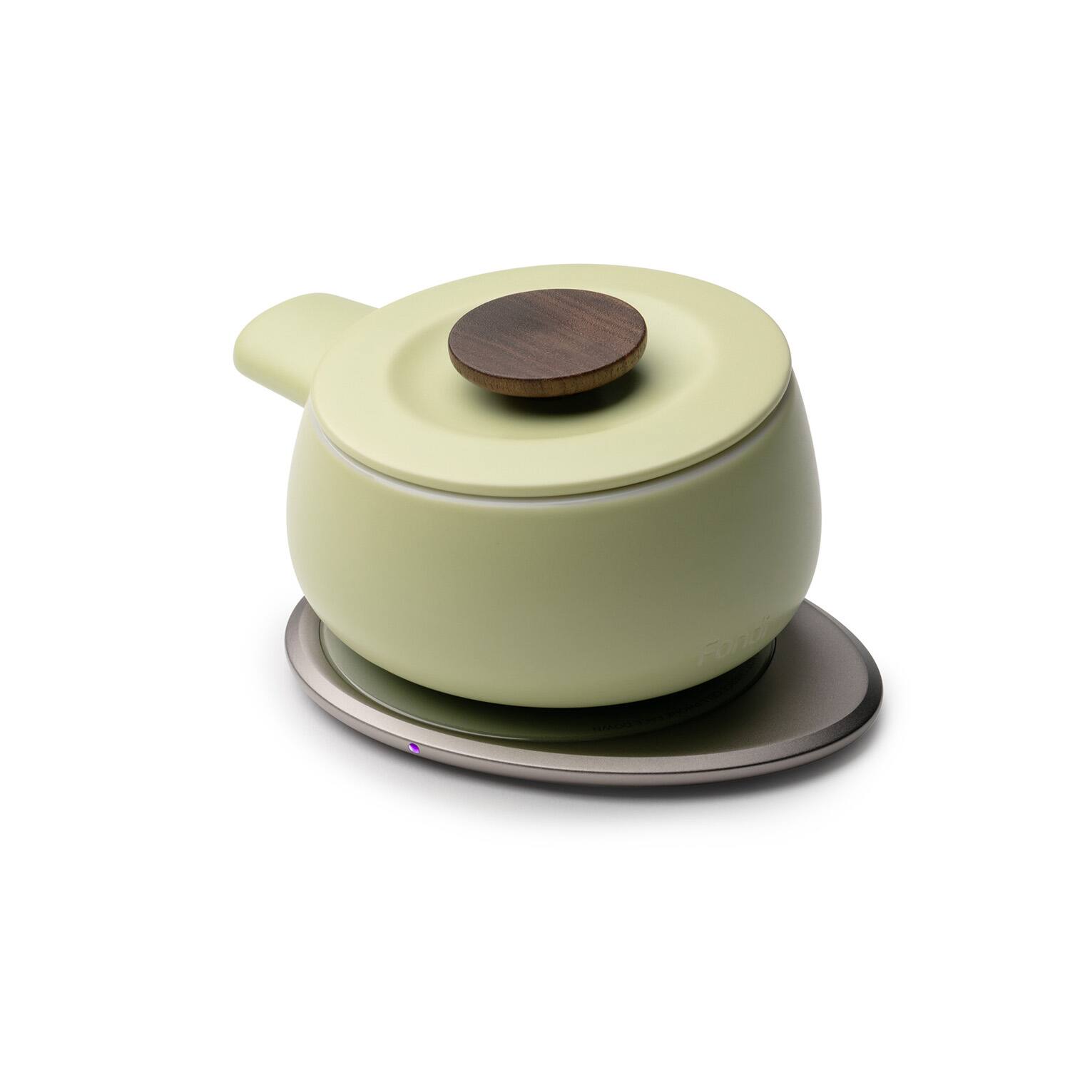 Angle. OHOM - Fondi Self-heating Fondue Set -Verde Green - Green.