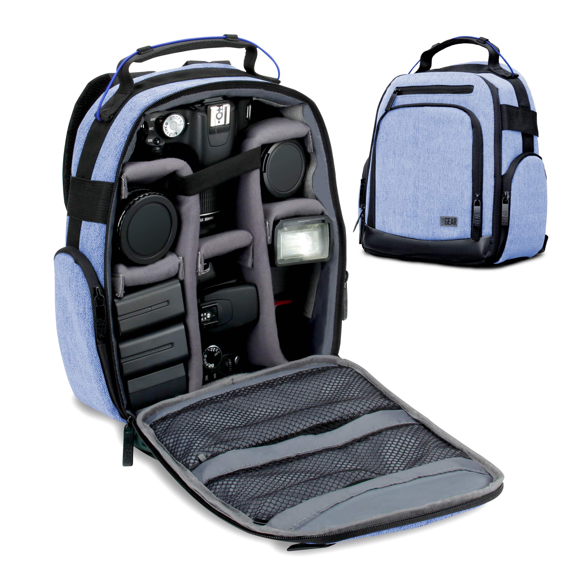 USA Gear - Camera Backpack with Customizable Interior Storage and Weather Resistant Bottom