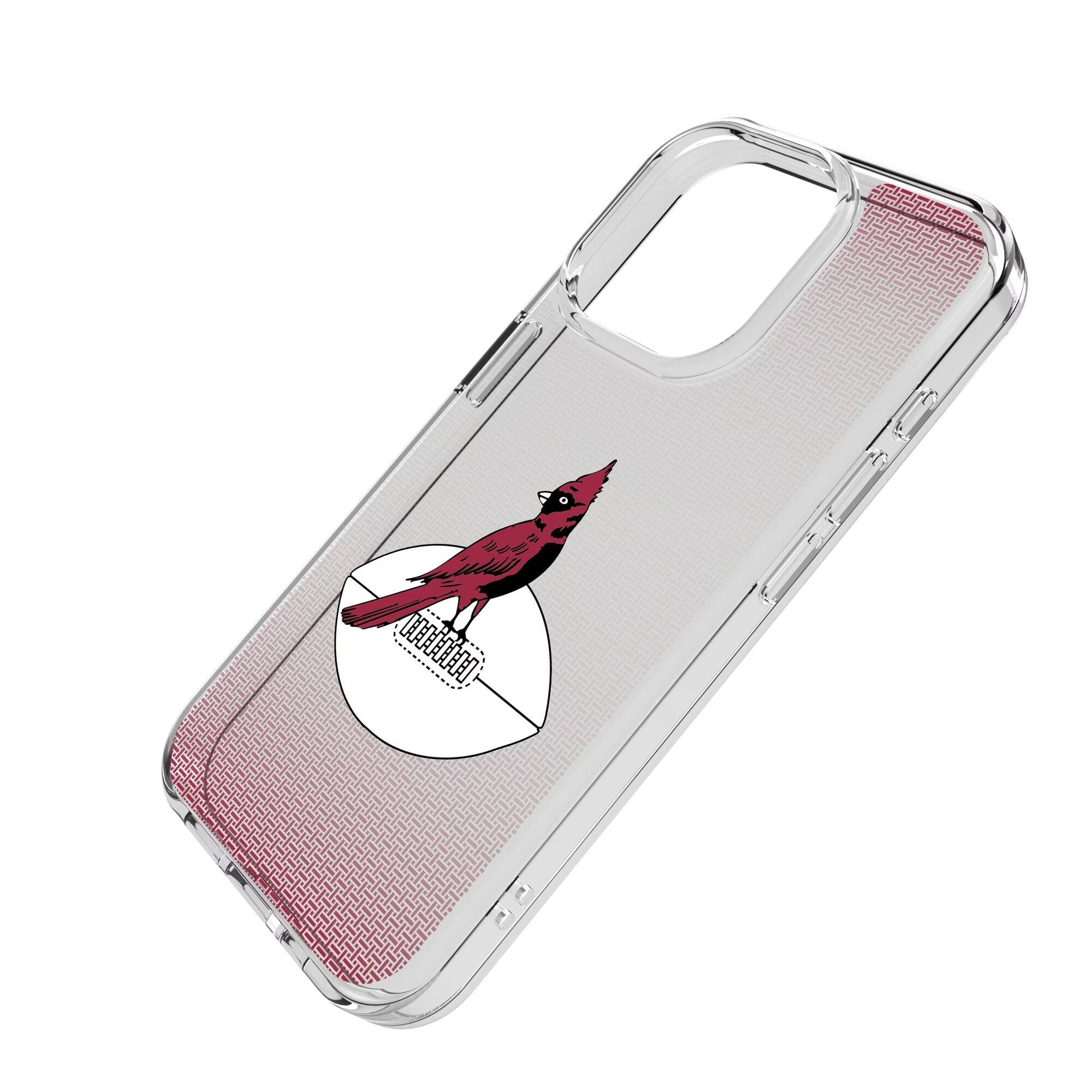 Alt View 1. Keyscaper - Chicago Cardinals Linen Logo iPhone Clear Case - 13 Pro - Multicolor.