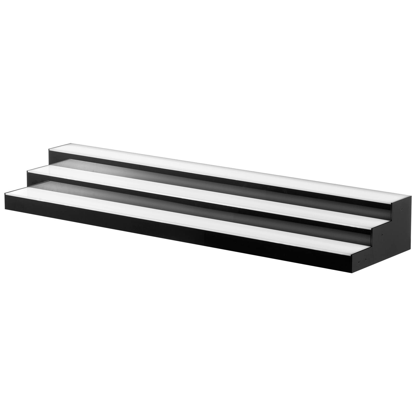 Alt View 5. VEVOR - LED Lighted Liquor Bottle Display, 3 Tiers 48 inches, Acrylic Illuminated Home Bar Shelf Display with RF Remote - Black.