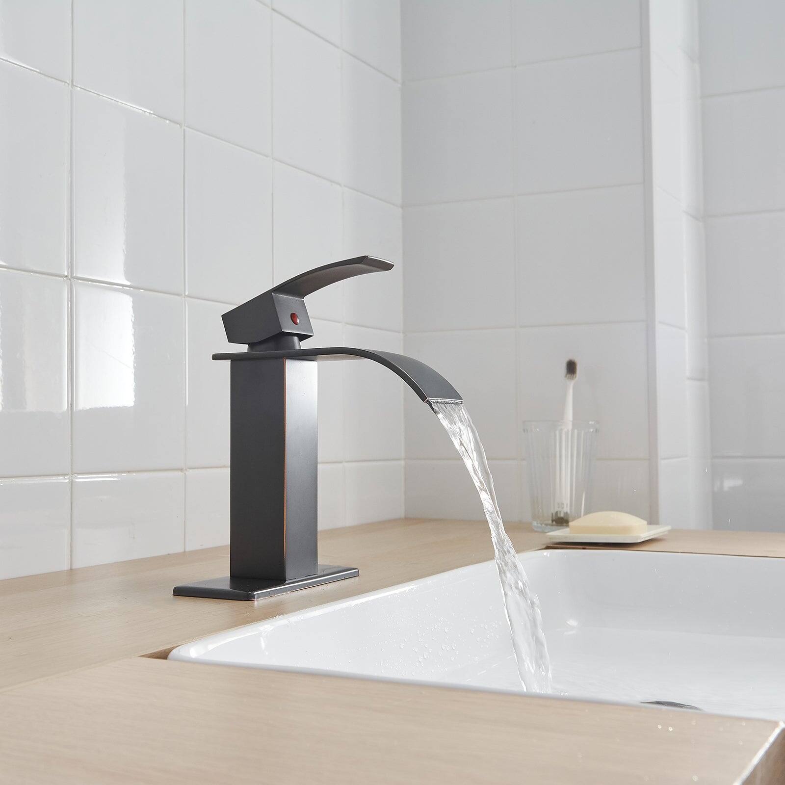 Alt View 5. Boyel Living - Single Handle Single Hole Bathroom Faucet with Deckplate Included and Pop Up Drain in Matte Black - Matte Black.