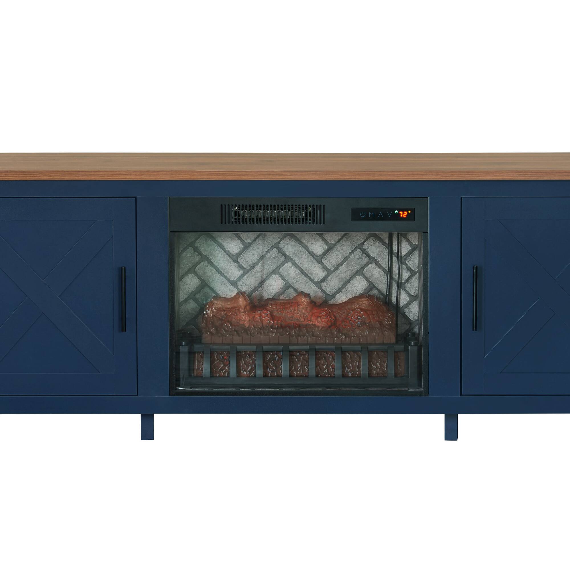 Boyel Living 68 in Electric Fireplace TV Stand with Log Display ...