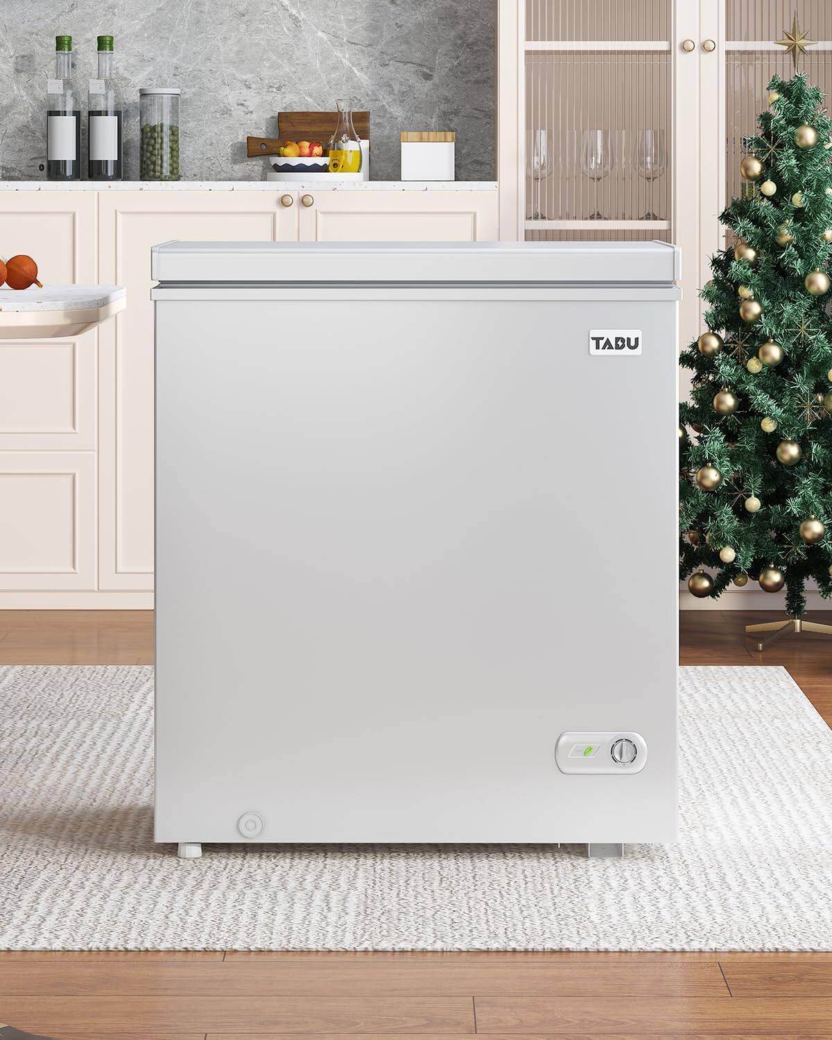 Alt View 7. Circus Cirle - 7.0 cu. ft. chest freezer with 7-level adjustable thermostat and removable storage basket (white) - WHITE.