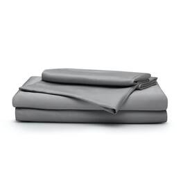 Sleepgram - Viscose from Bamboo Full Bed Sheet Set with 2 Pillowcases, Grey Stone - Gray