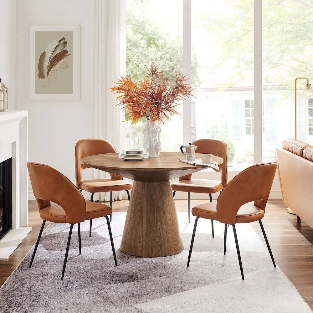 Alt View 4. Modway - Provision 47" Round Dining Table - Brown.