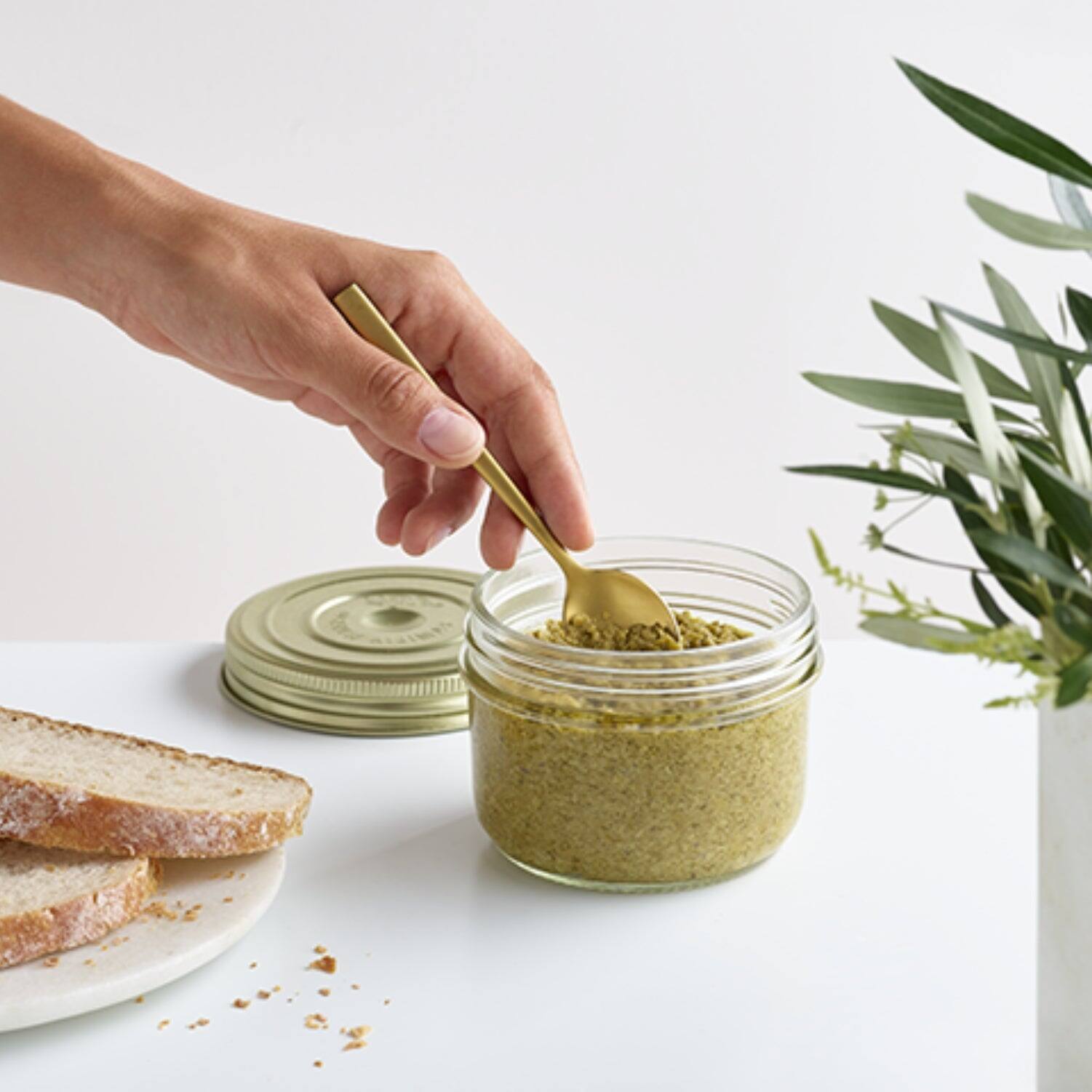 Alt View 2. Le Parfait - Familia Wiss Terrine - 350ml Wide Mouth French Glass Mason Jar w/ 2-Piece Gold Lid, 12oz (Pack of 6).