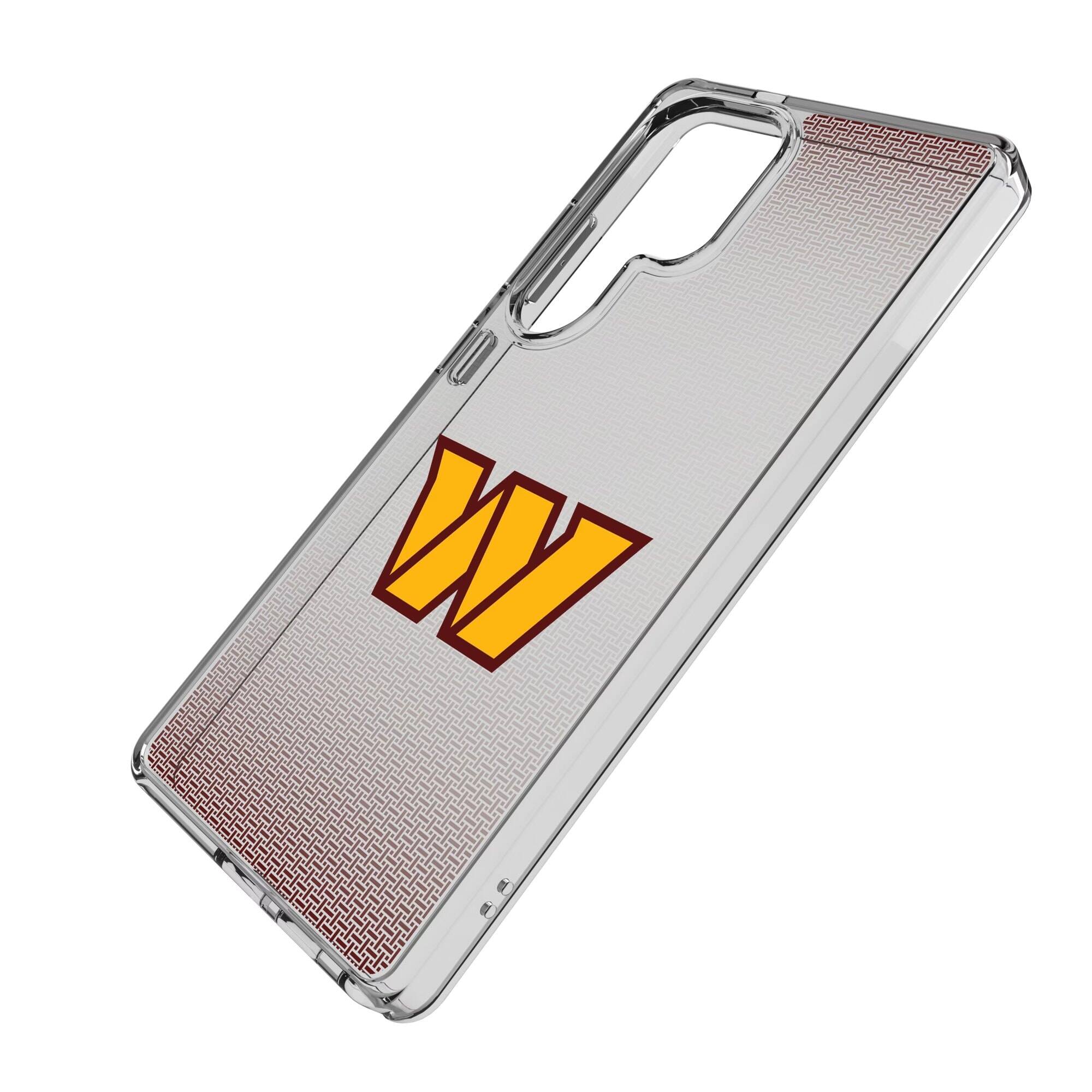 Alt View 1. Keyscaper - Washington Commanders Linen Logo Galaxy Clear Case - S25 - Multicolor.