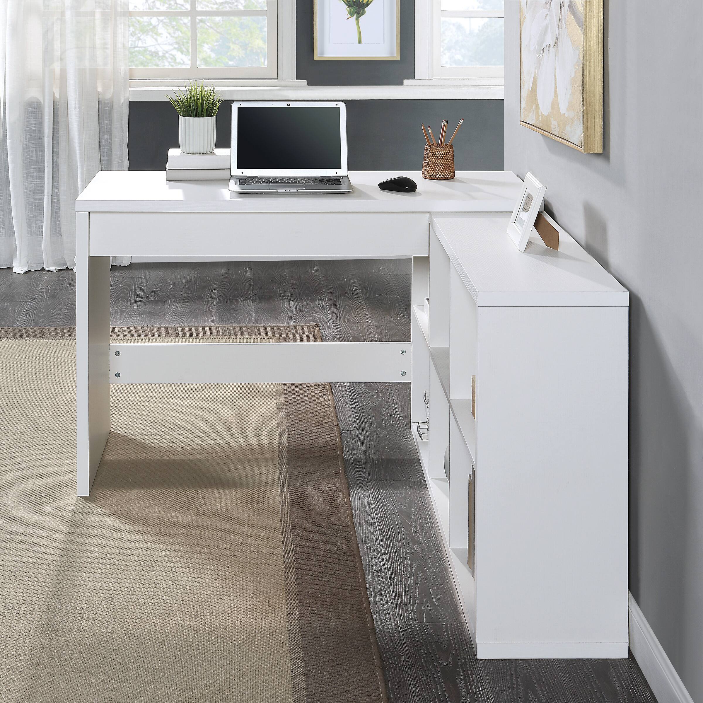 Alt View 14. OSP Home Furnishings - Waverly 47.75" Wide Sit-To-Stand L-Desk - White.