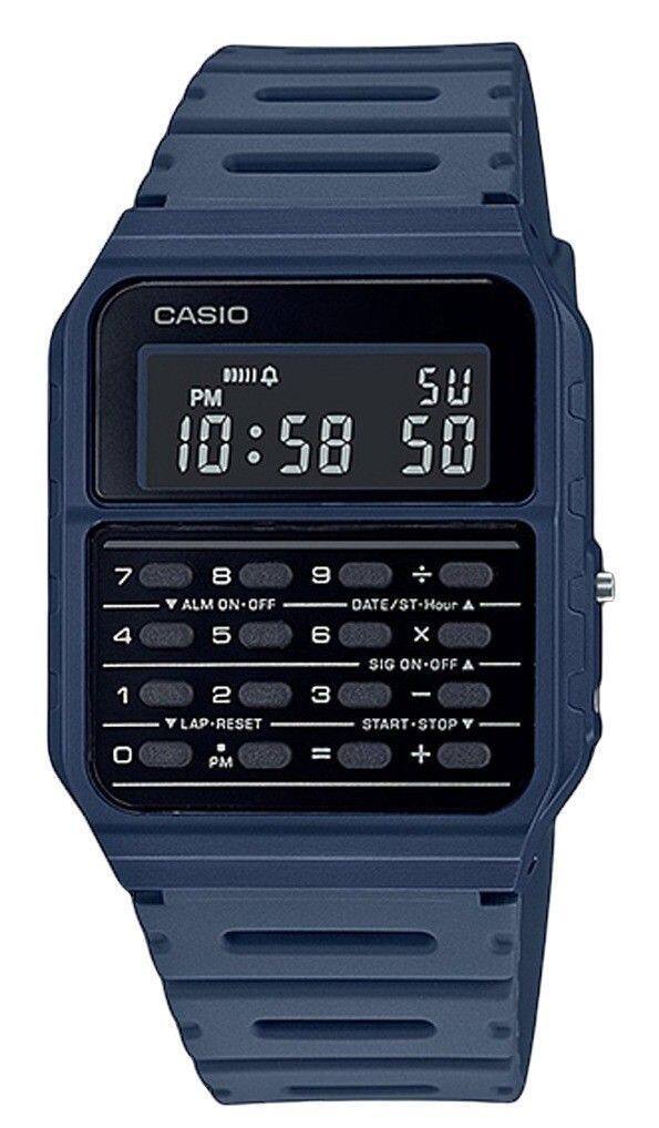 Casio - Data Bank Dual Time Calculator Alarm CA-53WF-2B Unisex Watch - Blue
