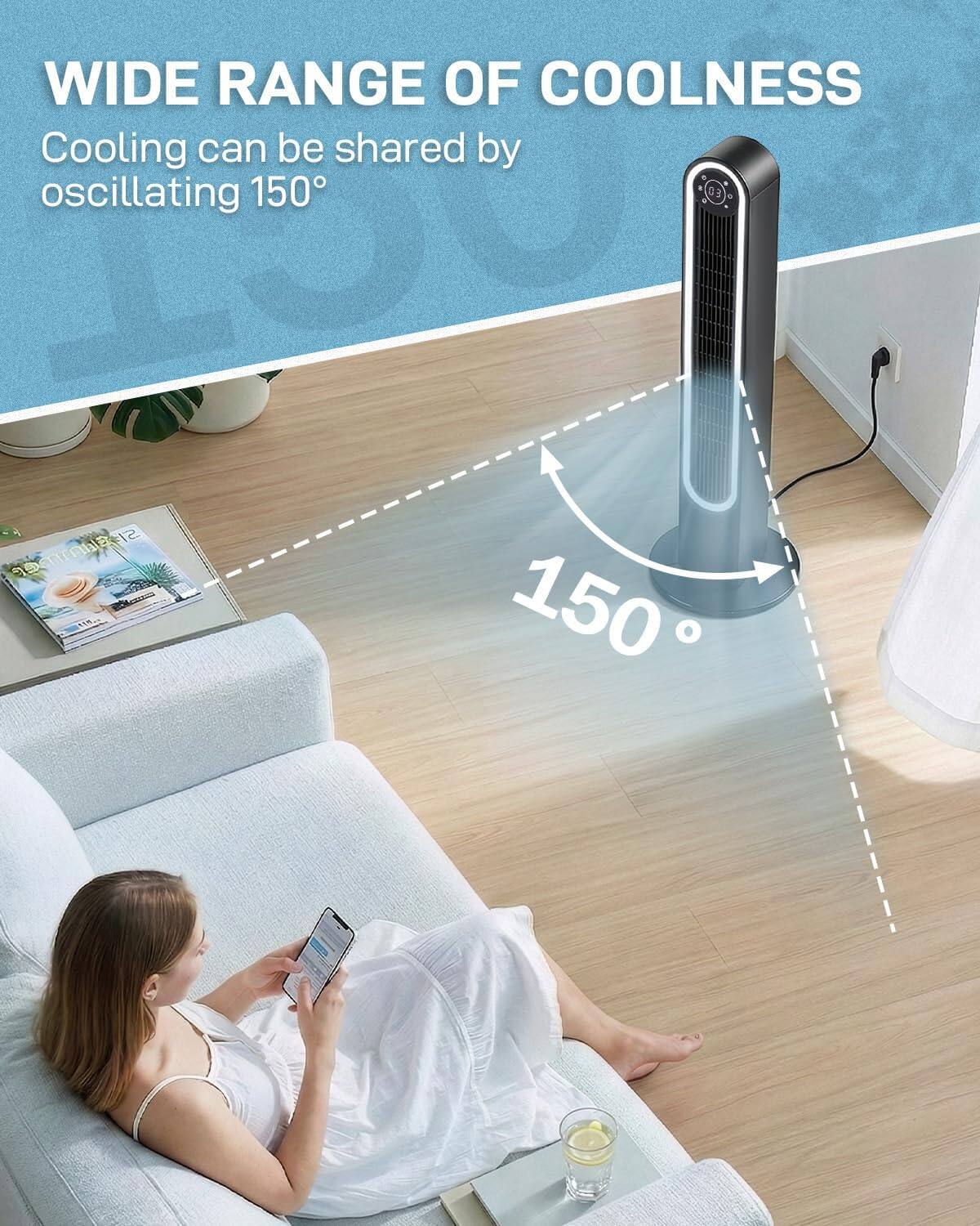 WIDE RANGE OF COOLNESS  
Cooling can be shared by oscillating 150°