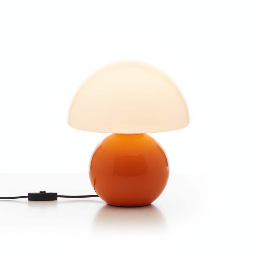 FINEAK - Mushroom Table Lamp - Cute Mini Modern Bedside/Desk Lamp - Orange