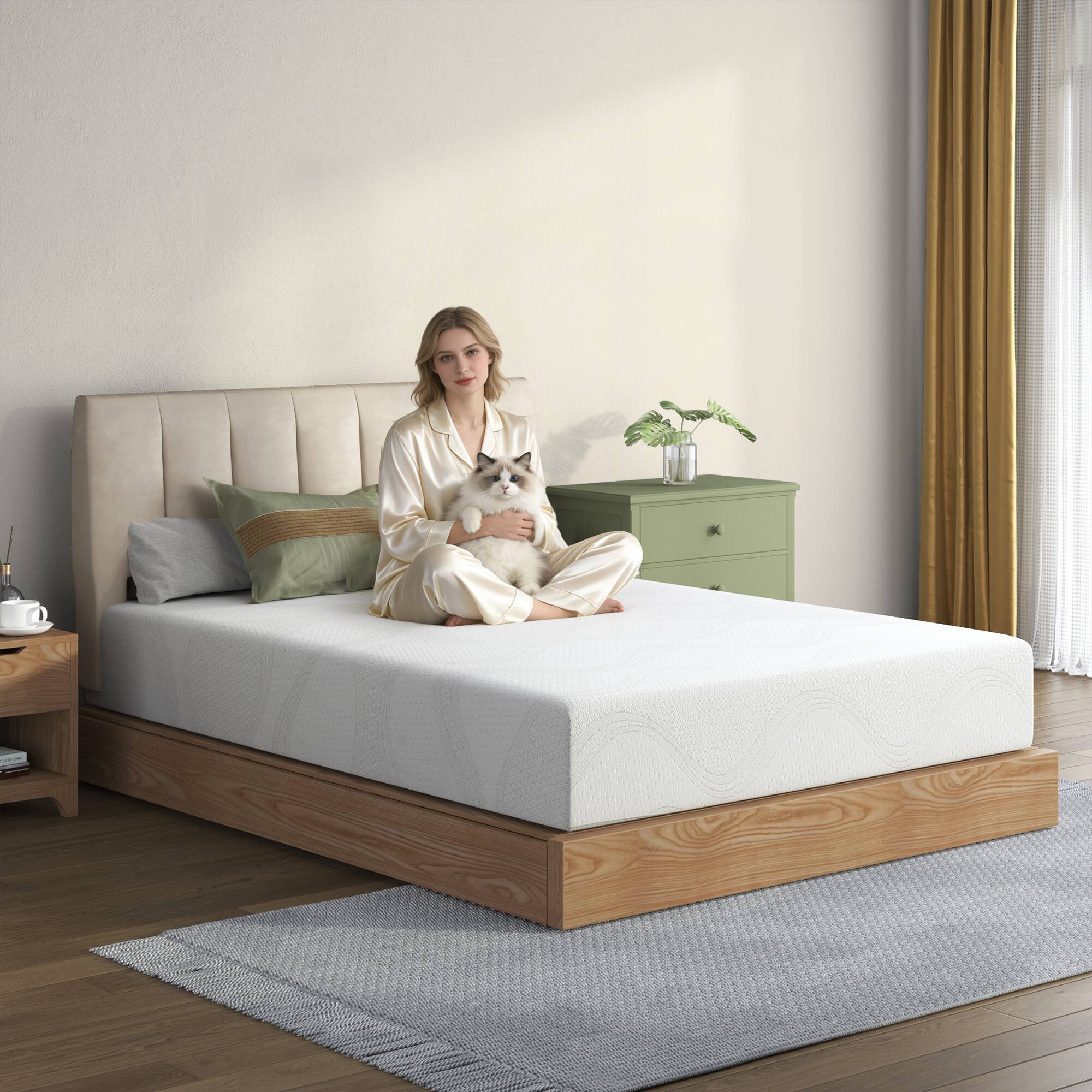 Alt View 9. Ecooso - Full 6-Inch Memory Foam Mattress with Cooling Gel, CertiPUR-US Certified - White.