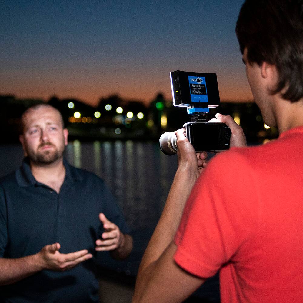 Alt View 2. Fotodiox - FACTOR Radius Pico Wide Angle Light - 3x5 in Curved Bicolor Dimmable Camera Light.