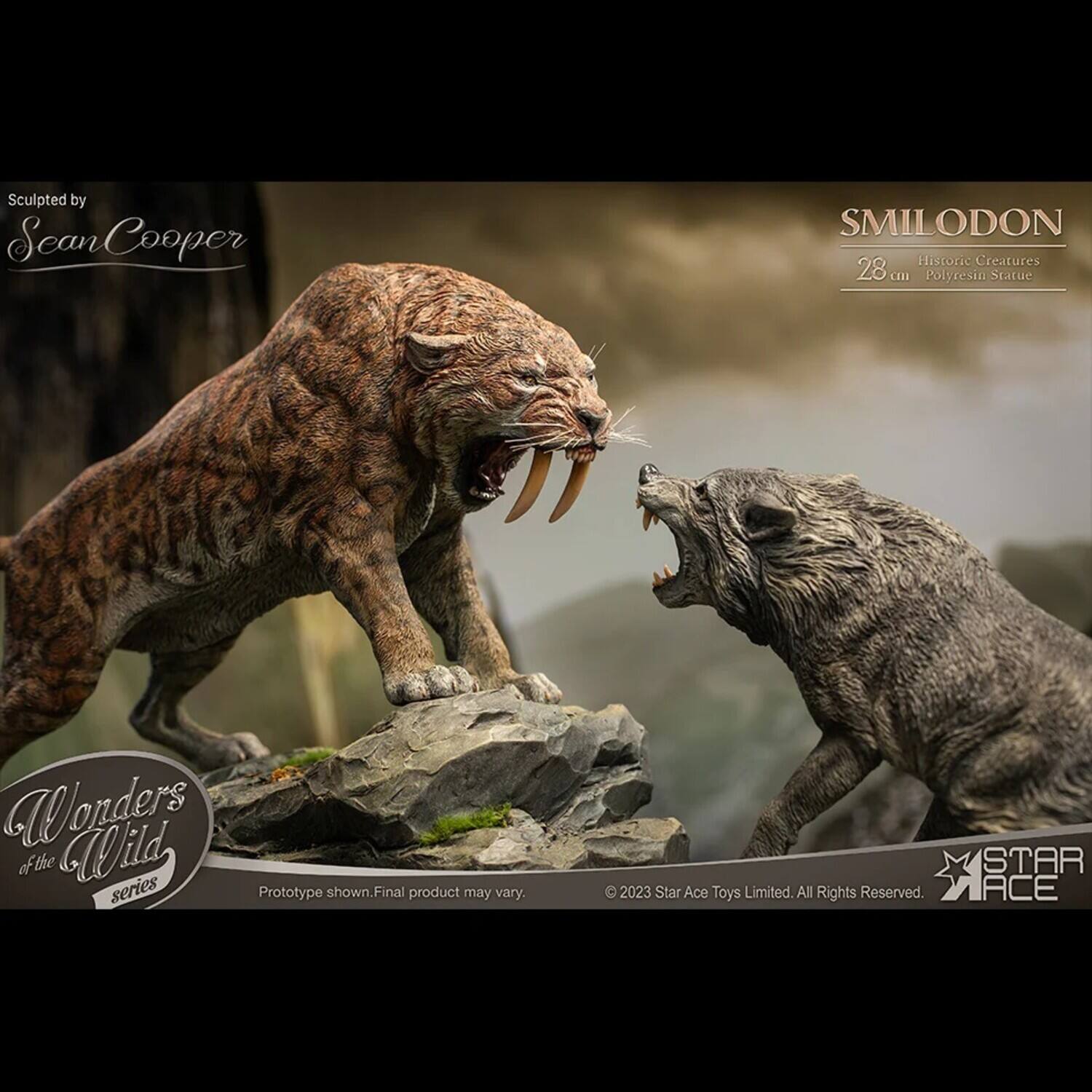 Wonders of the Wild Series - Smilodon & Dire Wolf Statue Set - COLLECTIBLES