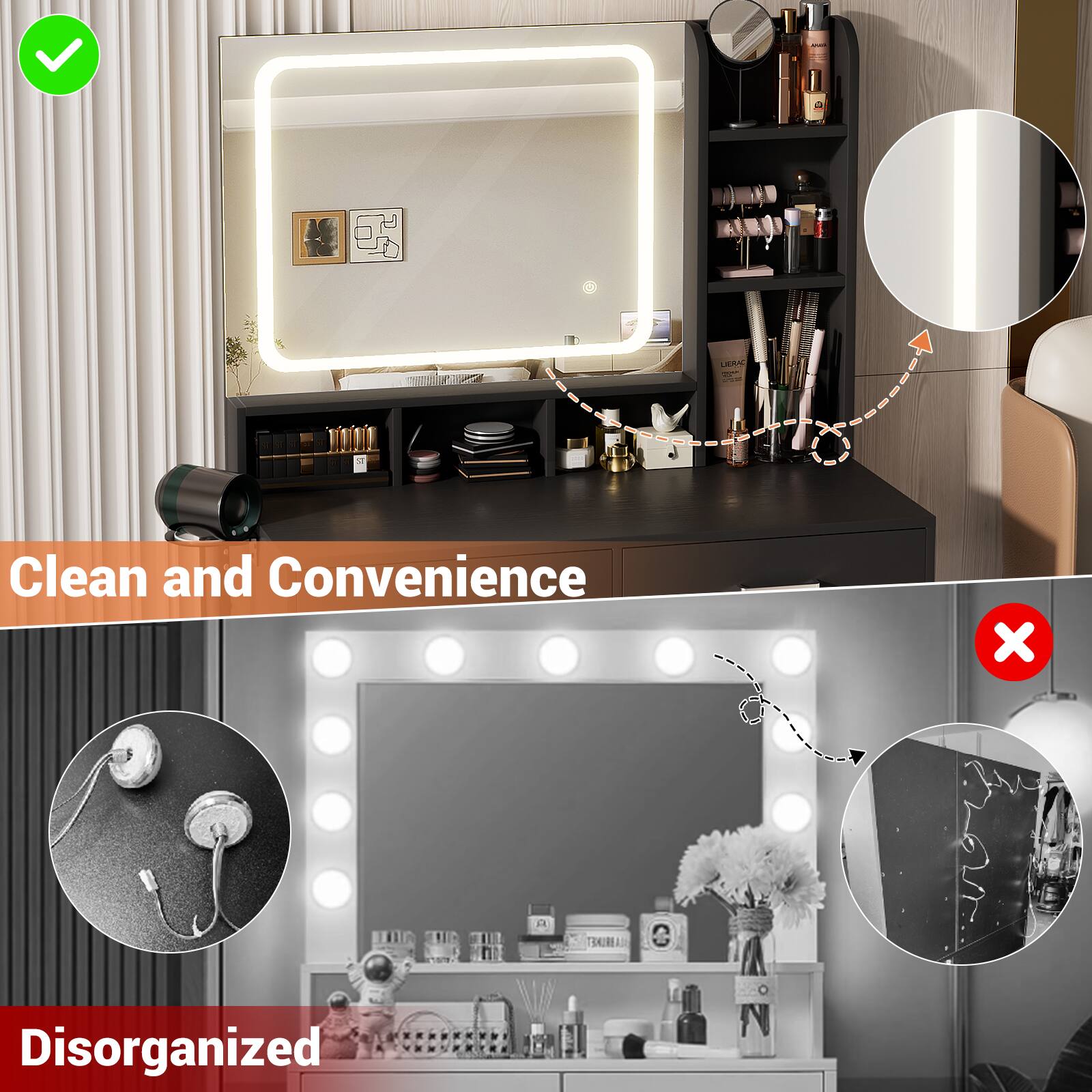 - Clean and Convenience
- Disorganized