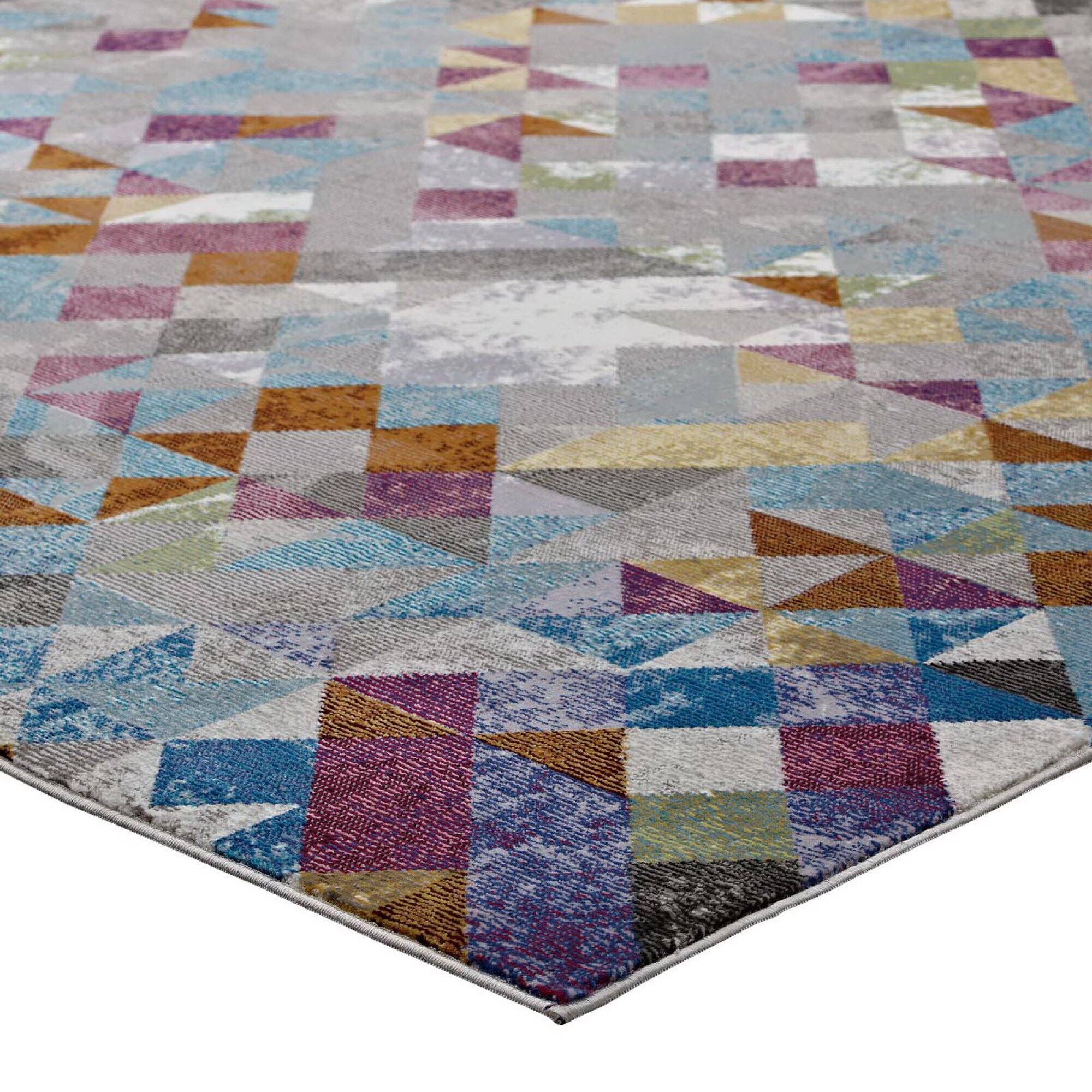 Alt View 2. Modway - Lavendula Triangle Mosaic Area Rug - Multicolored.