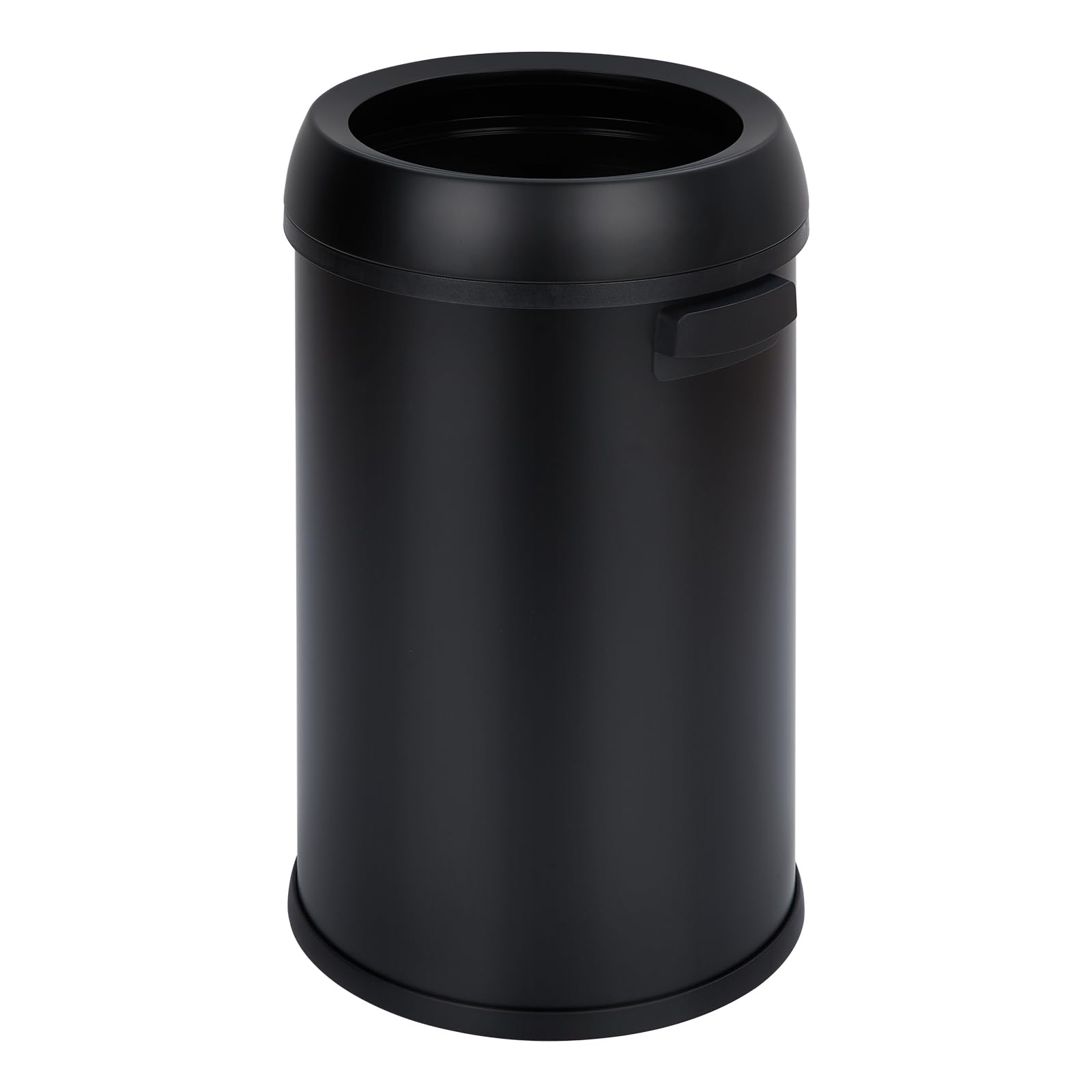 Front. Babevy - 17 Gallon Stainless Steel Trash Can with Swing Lid – Fingerprint-Proof, Heavy-Duty Commercial Garbage Bin - Black.
