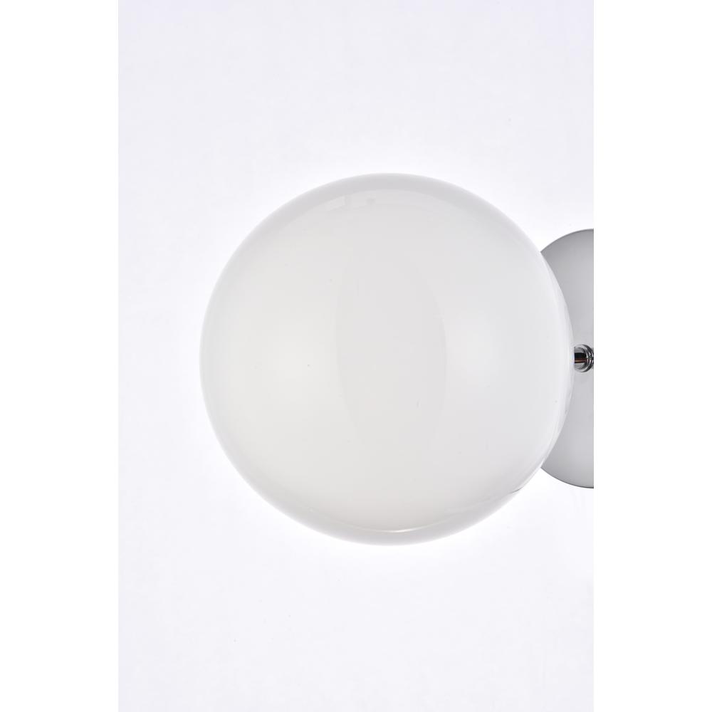 Alt View 3. Living District - Mimi six inch dual flush mount and bath sconce in chrome with frosted glass - Chrome And Frosted White.