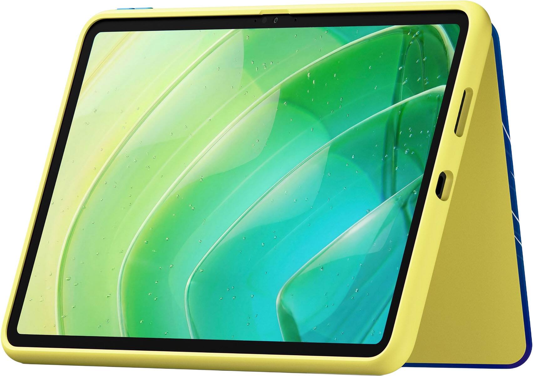 Angle. Amazon - Amazon Kids Tablet 11 Case for Ages 6+ – Protective and Slim, with Built-in Landscape and Portrait Stand - SpongeBob and Patrick.