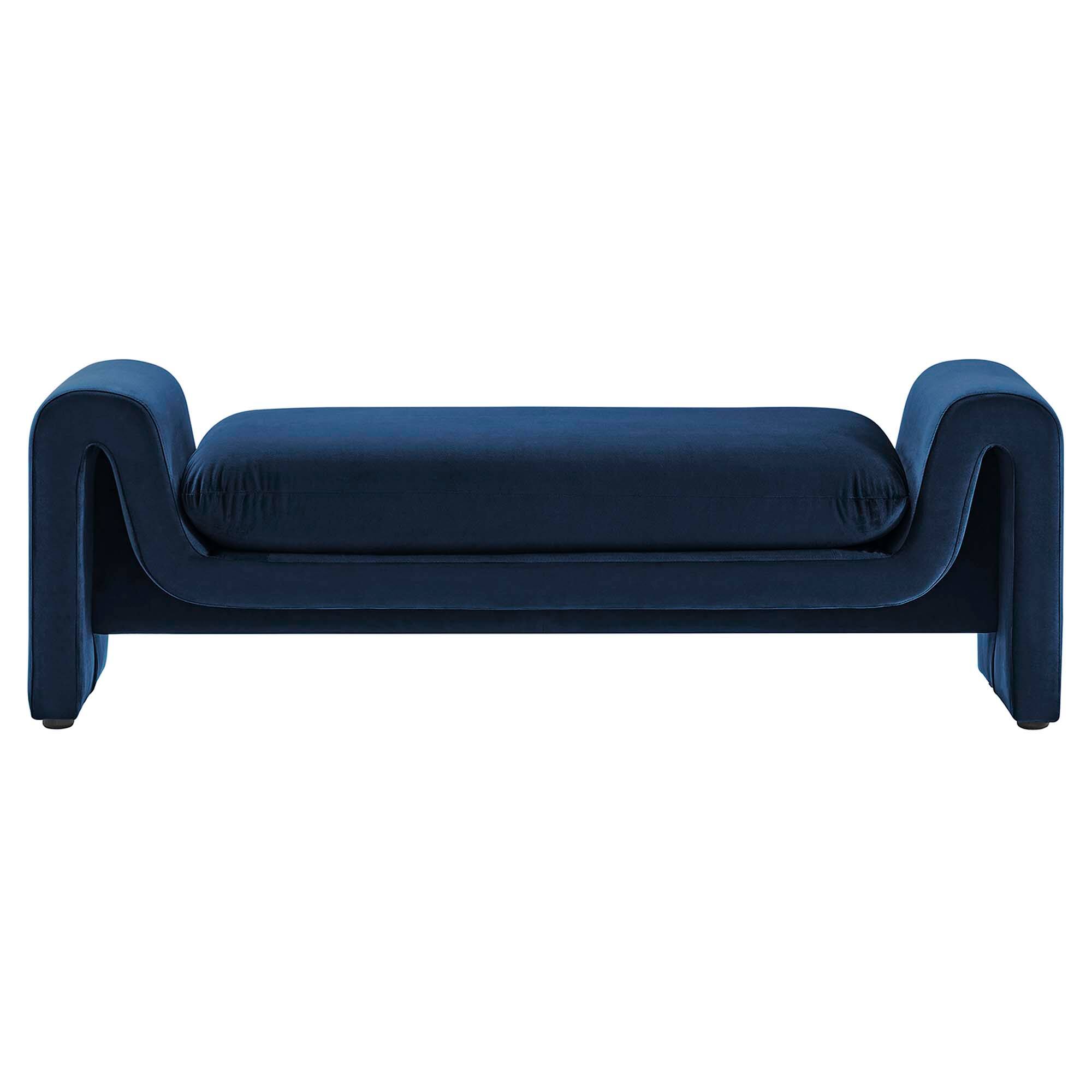 Alt View 1. Modway - Waverly Performance Velvet Bench by Modway - Blue.