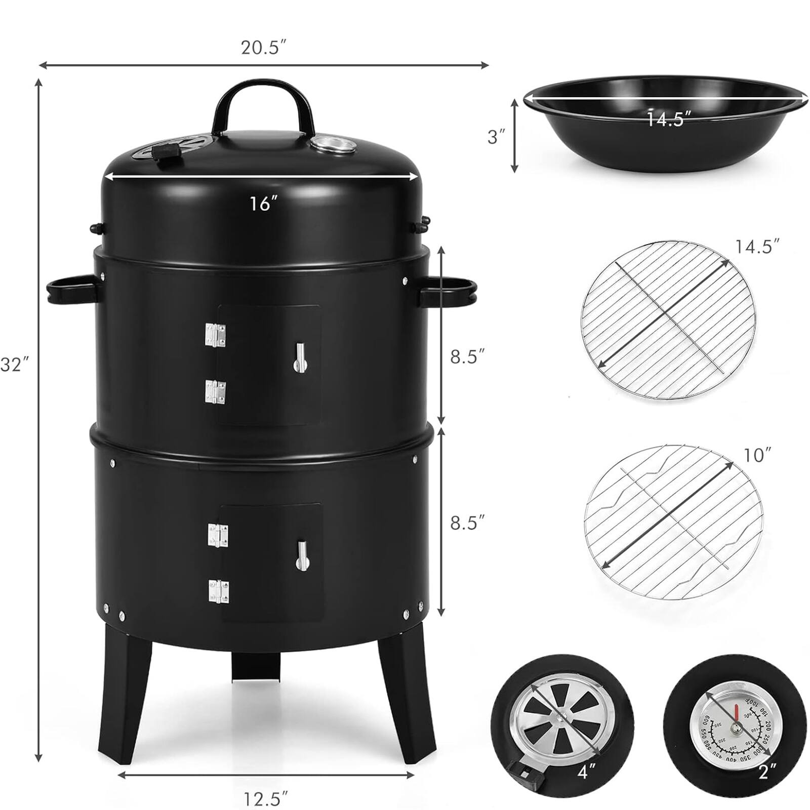 20.5"  
3"  
14.5"  
16"  
14.5"  
32"  
8.5"  
10"  
8.5"  
12.5"  
4"  
CP  
4"  
14"  
2"