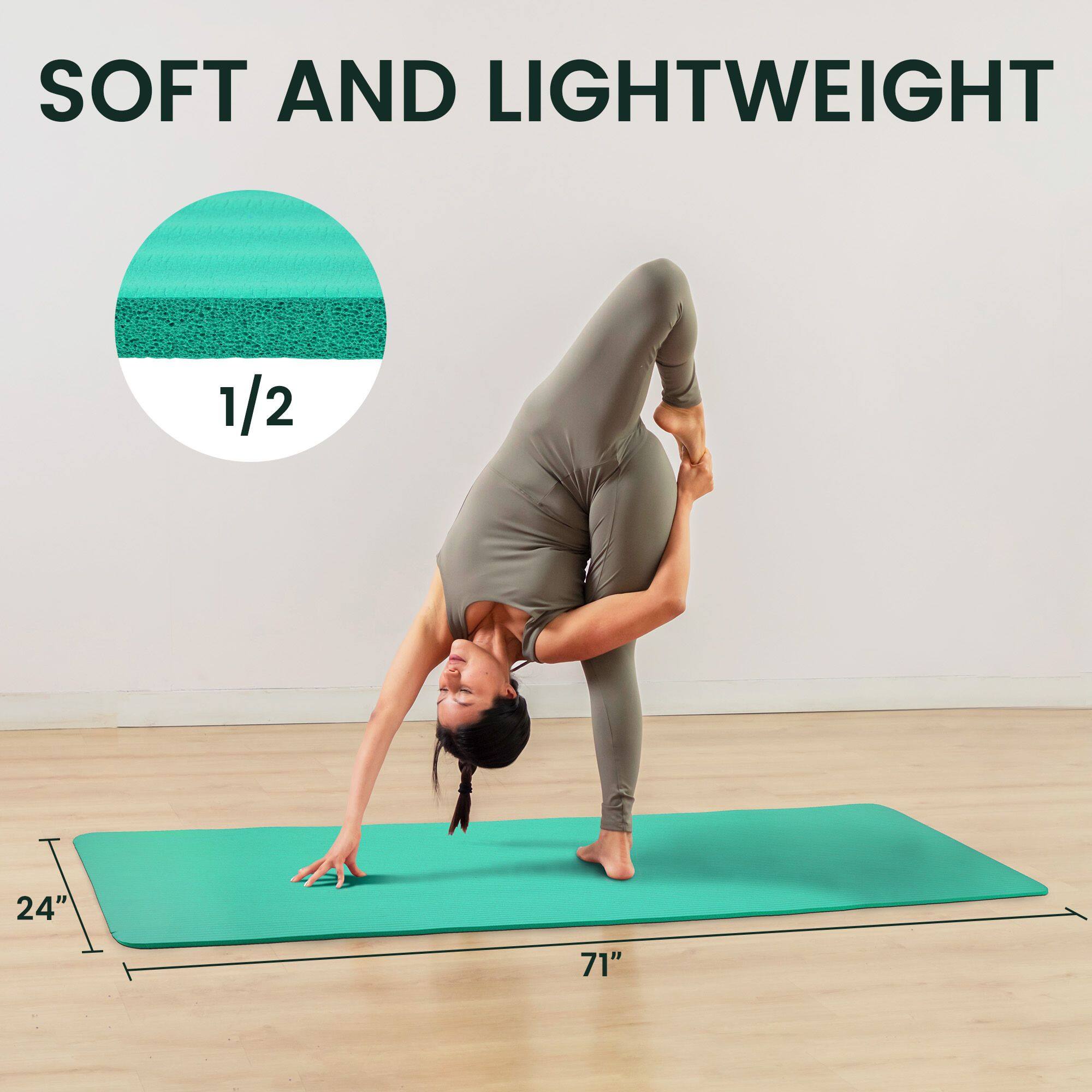 SOFT AND LIGHTWEIGHT  
1/2  
24" x 71"