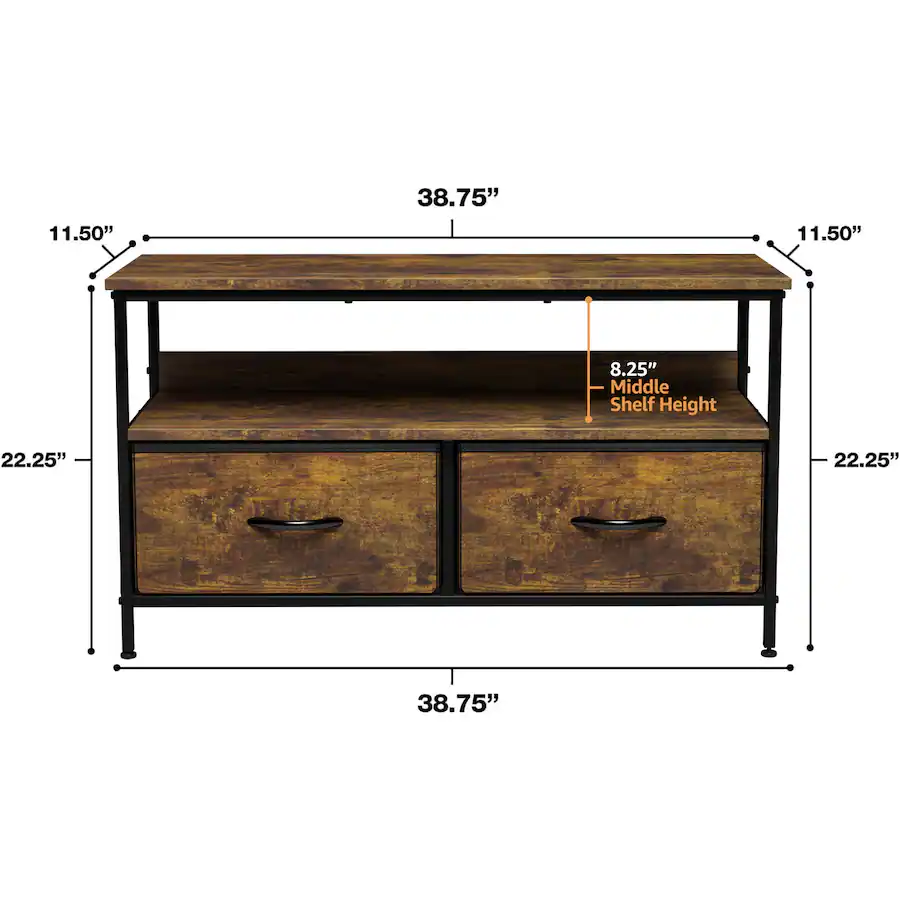 Tele Riser Sorbus TV Stand Dresser with 2 Drawers Television Riser Chest with ...