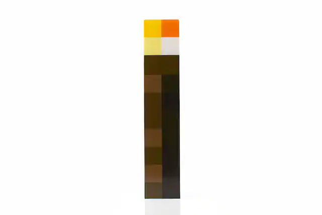 Front. Ukonic - Minecraft Torch Light | 12 Inch LED Night Lamp and Play Light - Brown.